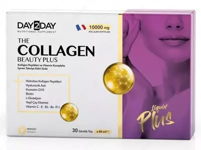 Жидкий коллаген Day2Day Collagen Beauty Plus 30 ампул которые способствуют улучшению состояния кожи волос и ногтей из Турции купить в Ташкенте -